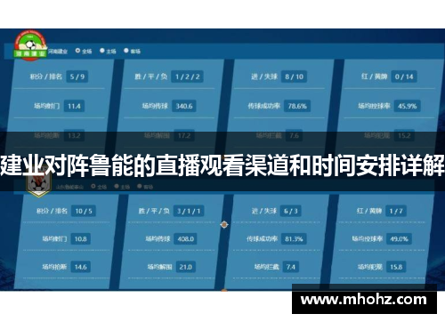 建业对阵鲁能的直播观看渠道和时间安排详解
